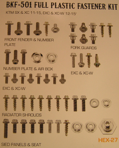 Schraubenkit Plastik KTM SX&XC 11-, EXC&XCW 12-